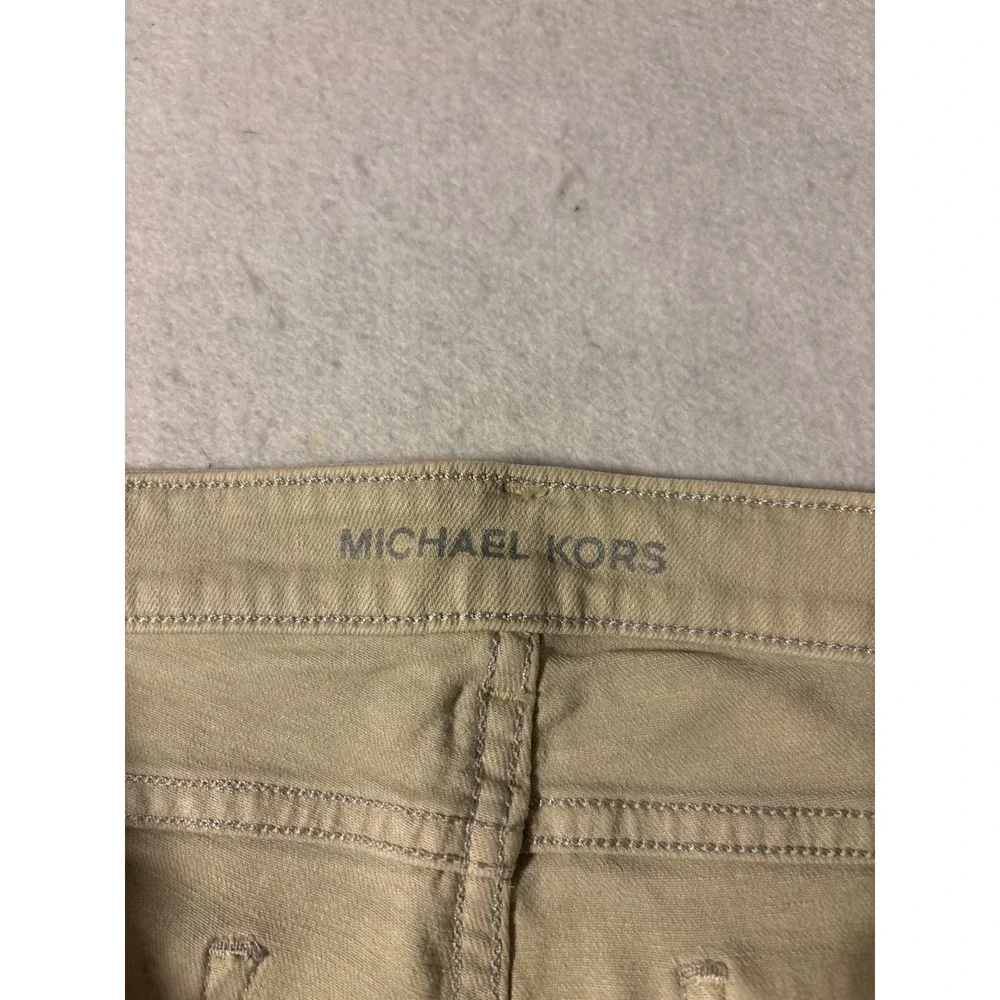 Michael Kors Skinny Jeans Womens SZ10 Tan Khaki Excellent Mid Rise Stretch Pants